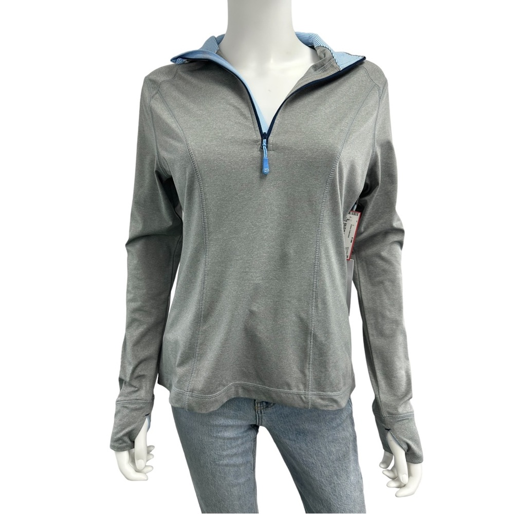 Southern Tide Gray Runaround Performance Quarter Zip Pullover, NWT